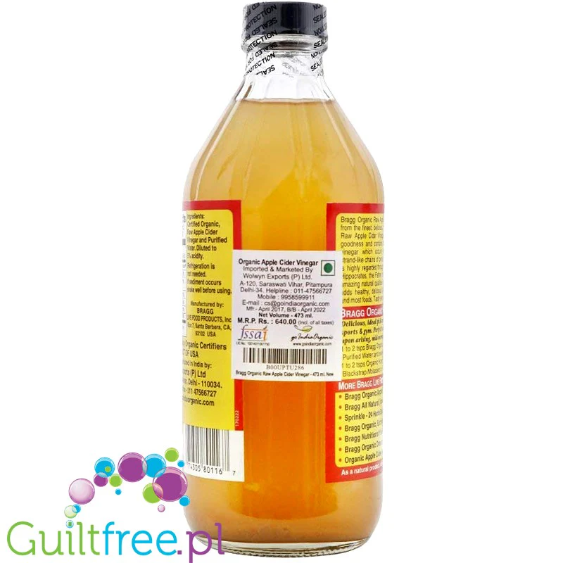 Bragg Organic Apple Cider Vinegar - organiczny ocet jabłkowy - Image 2
