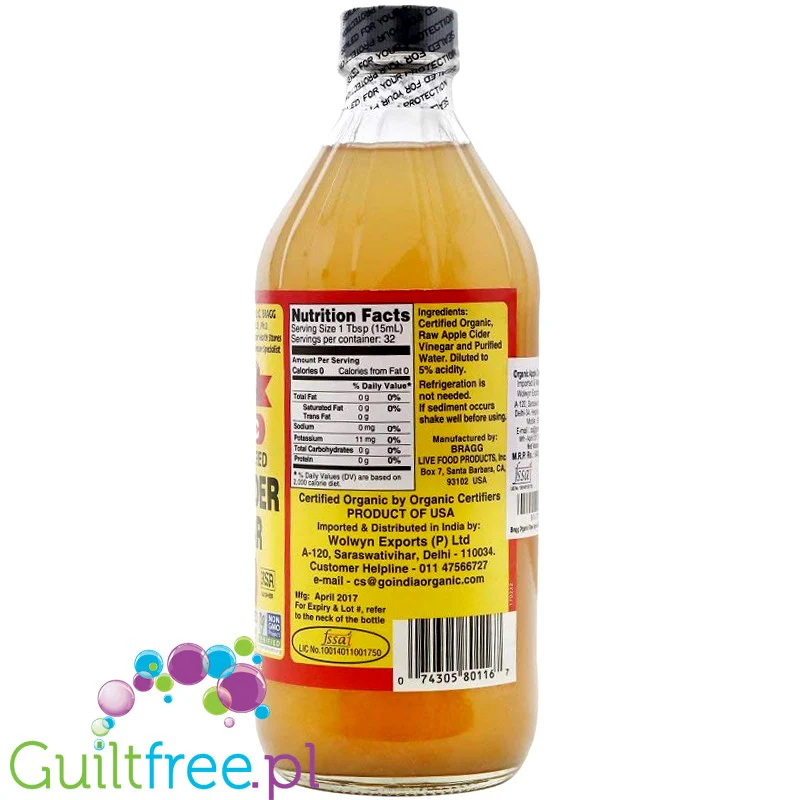 Bragg Organic Apple Cider Vinegar - organiczny ocet jabłkowy - Image 3