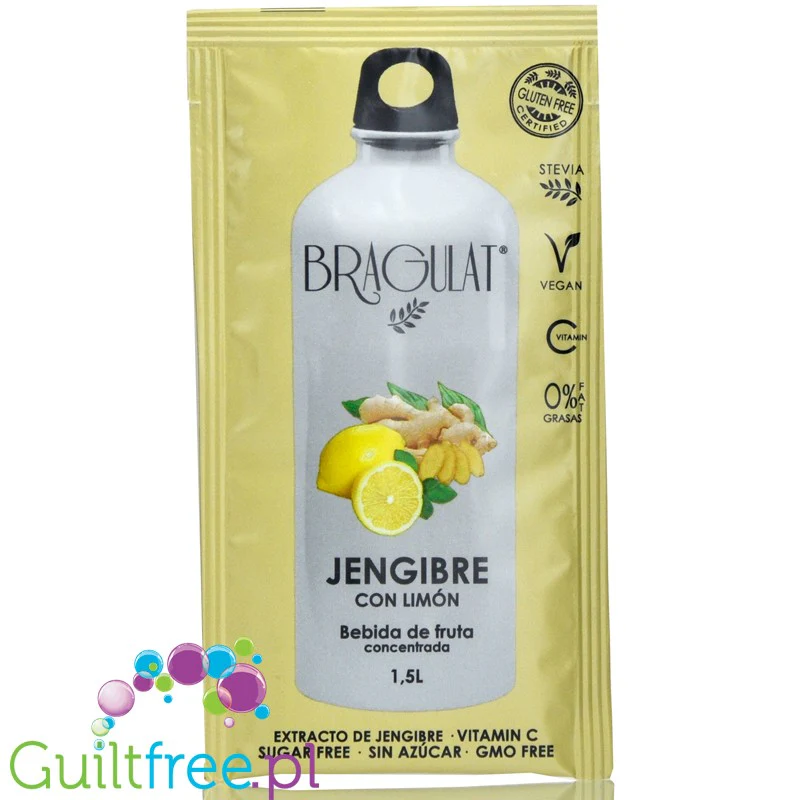 Bragulat Drink Ginger & Lemon - napój instant w saszetce, bez cukru, z witaminą C i ekstraktem imbiru