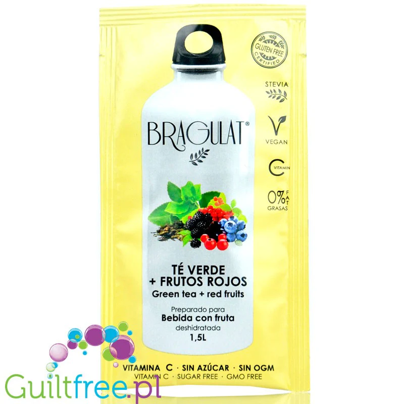 Bragulat Drink Green Tea & Forest Fruit - napój instant w saszetce, bez cukru, z witaminą C (Zielona Herbata & Owoce Leśne)