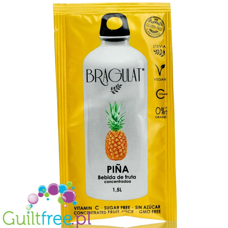 Bragulat Drink Pineapple - napój instant w saszetce, bez cukru, z witaminą C (Ananas) - Image 2