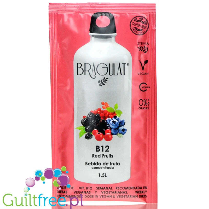 Bragulat Drink Red Fruits - napój instant w saszetce, bez cukru, z witaminą C i B12 (Owoce Leśne)