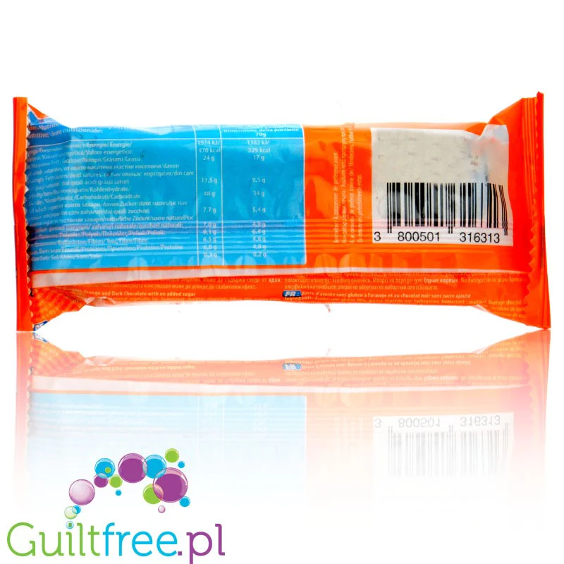 Brain Foods Oat Bar, Orange & Dark Chocolate - bezglutenowy baton owsiany bez cukru z pomarańczą i ciemną czekoladą - Image 2