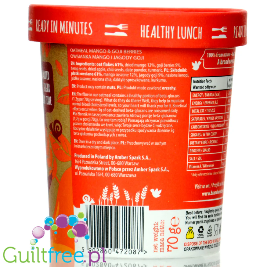 Brand New Story Breakfast Oatmeal Mango & Goji - owsianka śniadaniowa z mango, chia i jagodami goji - Image 3