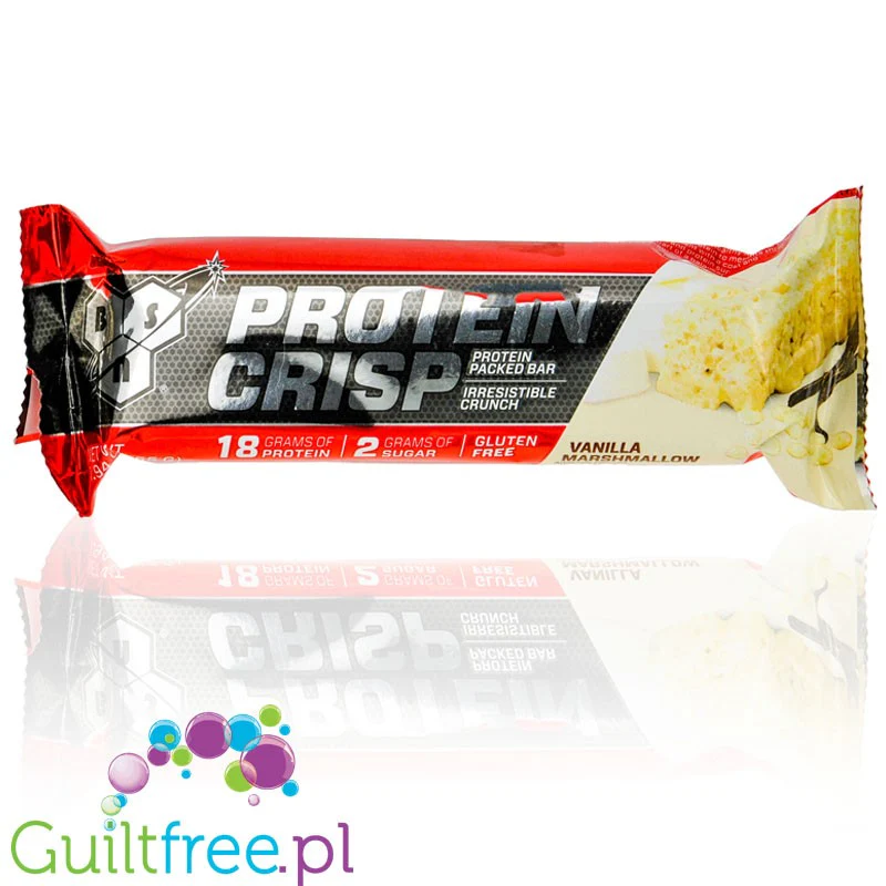 BSN Crisp Bar Vanilla Marshmallow - 18g białka & 180kcal, chrupiący baton białkowy