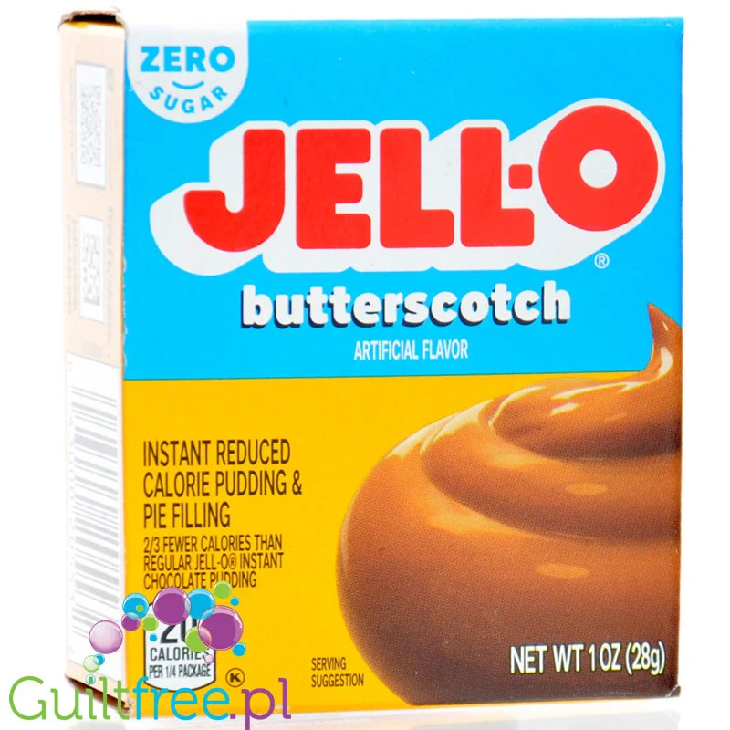 JellO Buttercotch Pudding Zero Sugar - Budyń Zero cukru & tłuszczu instant, smak Ciasteczkowy Herbatnikowy - Image 6