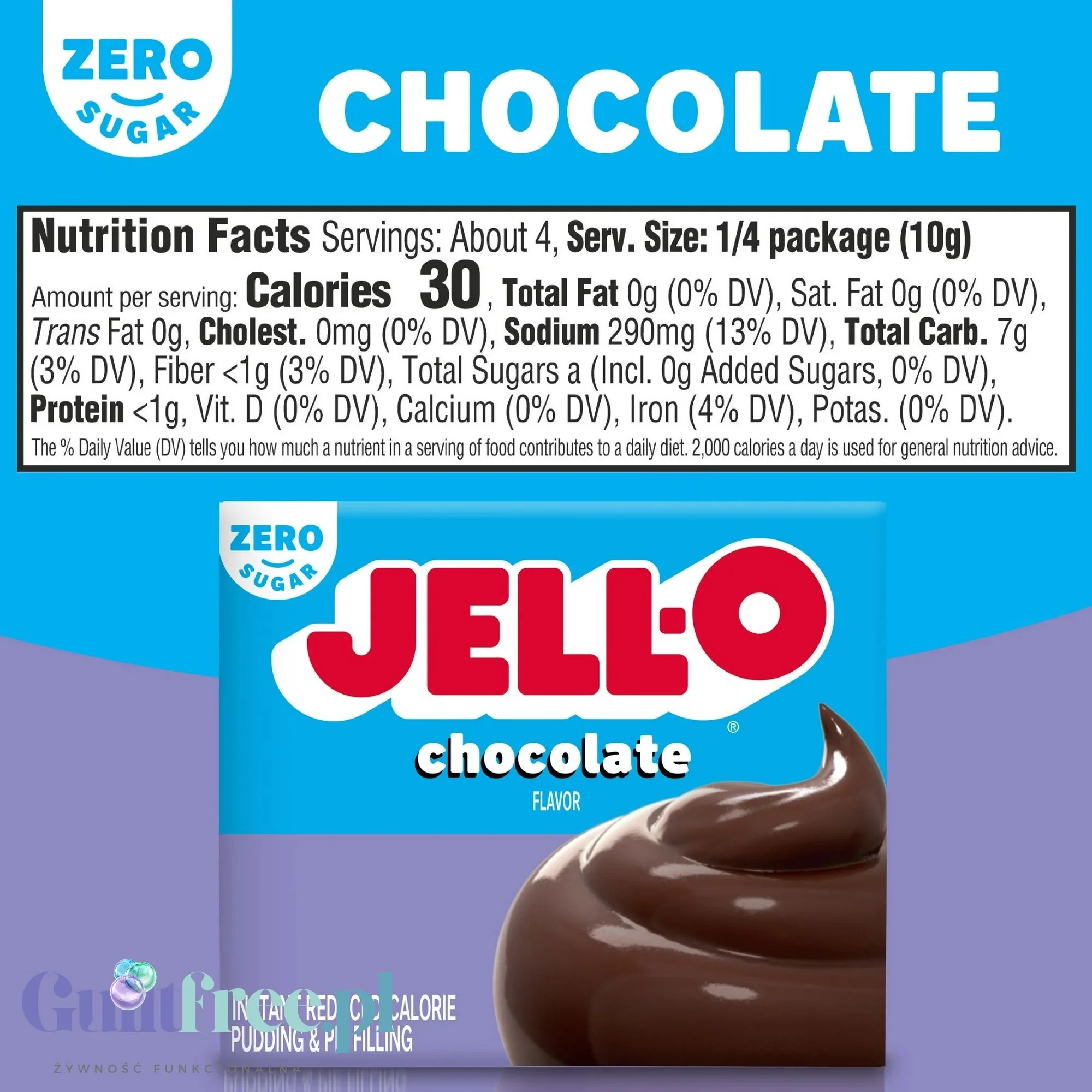 JellO Chocolate Pudding Sugar Free - budyń bez cukru & tłuszczu instant, smak czekoladowy - Image 6