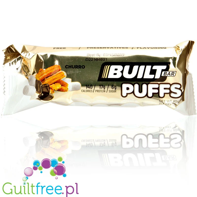 Built Bar Protein Puffs Churro - proteinowy baton marshmallow w czekoladzie 17g białka & 140kcal - Image 2