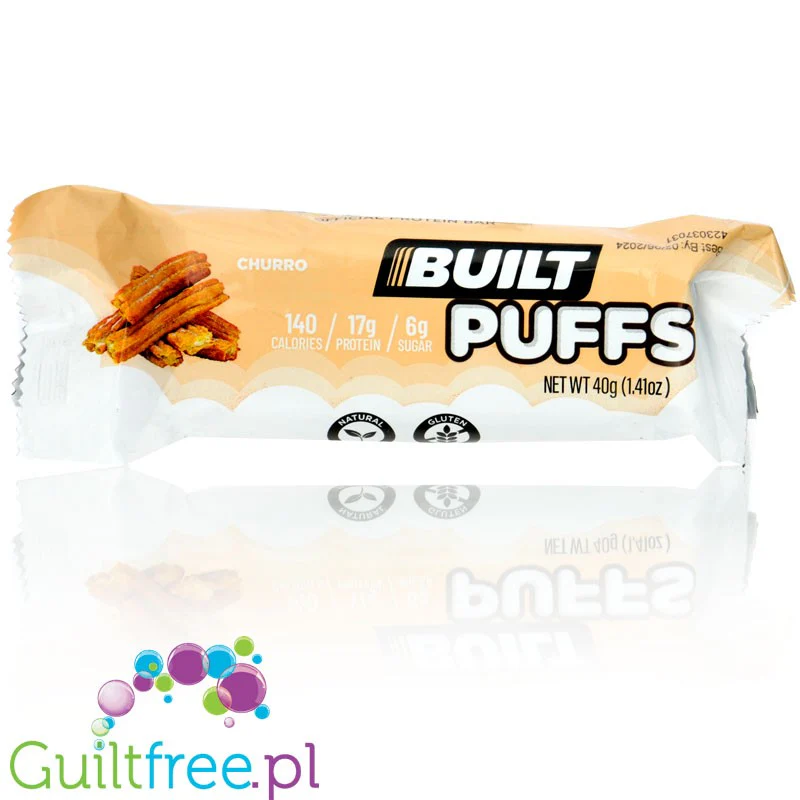 Built Bar Protein Puffs Churro - proteinowy baton marshmallow w czekoladzie 17g białka & 140kcal - Image 3