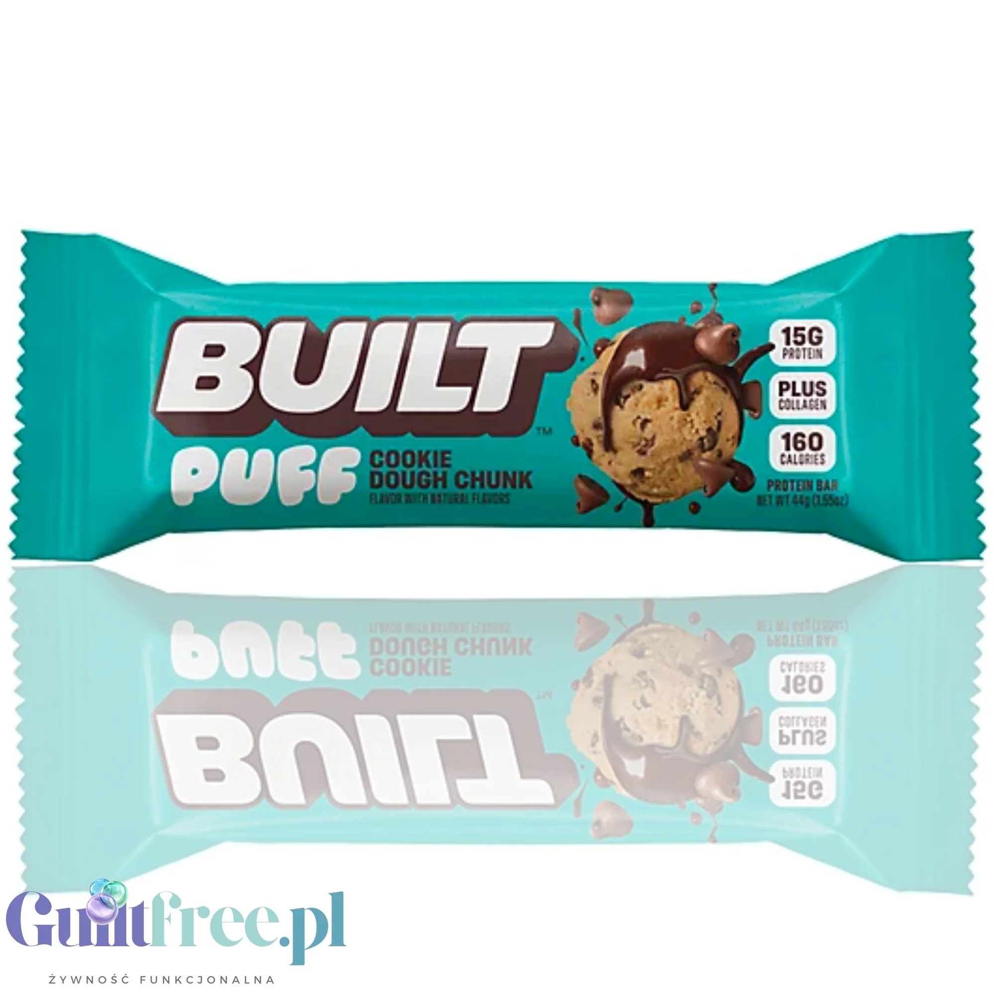 Built Bar Protein Puffs Cookie Dough Chunk - proteinowy baton marshmallow w czekoladzie 17g białka & 140kcal