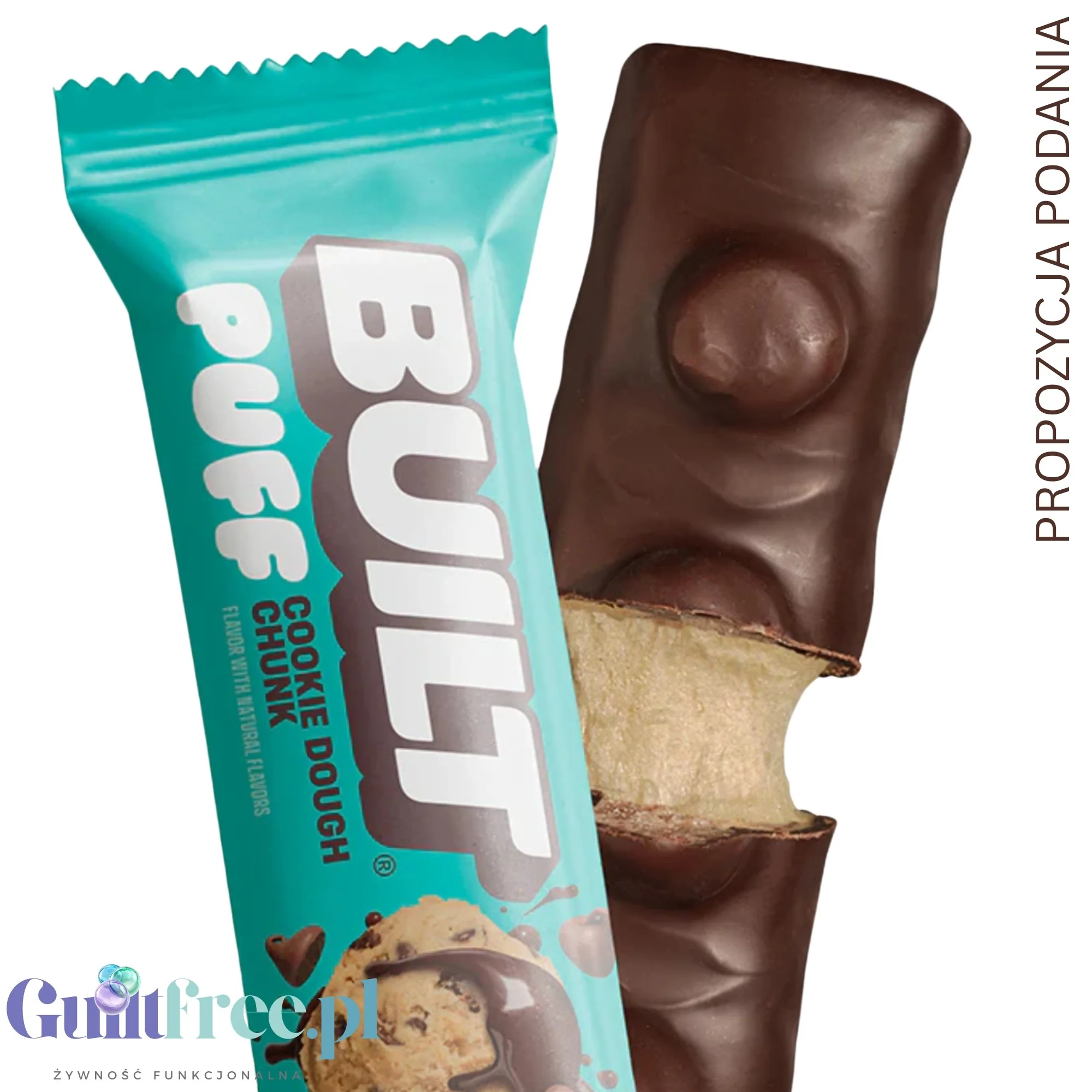 Built Bar Protein Puffs Cookie Dough Chunk - proteinowy baton marshmallow w czekoladzie 17g białka & 140kcal - Image 5