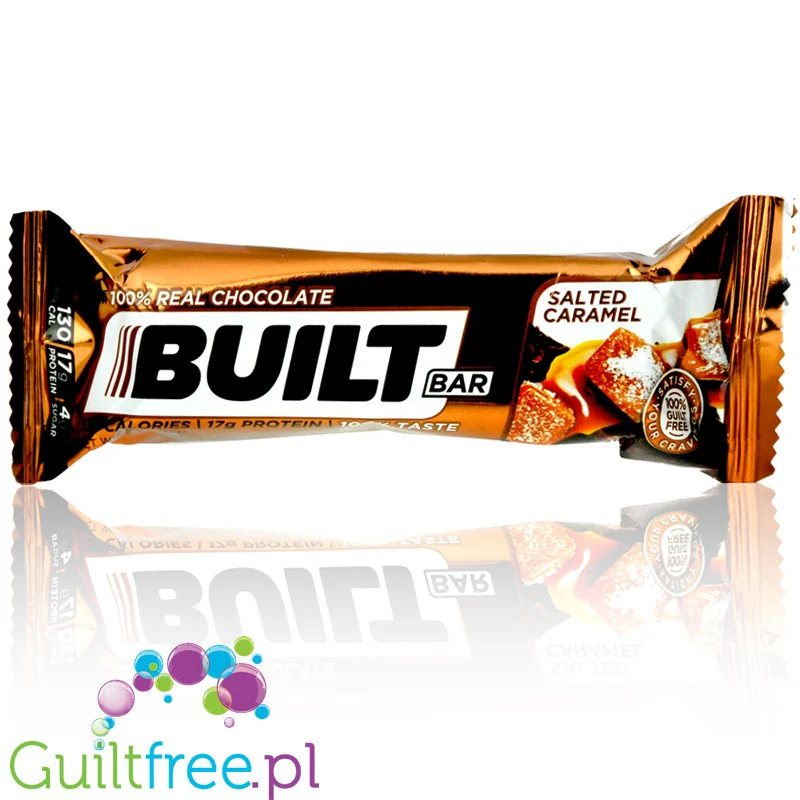 Built Protein Bar, Salted Caramel -17g białka & 130kcal, ultra niskokaloryczny baton białkowy