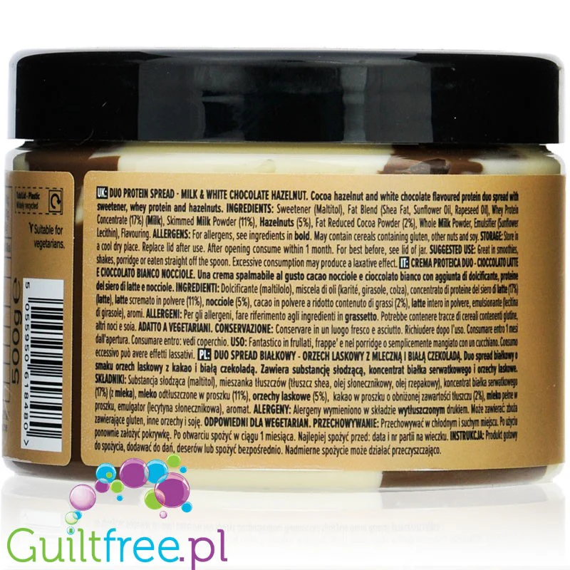 Bulk Duo Protein Spread - krem białkowy z mlecznej i białej czekolady z orzechami laskowymi - Image 4