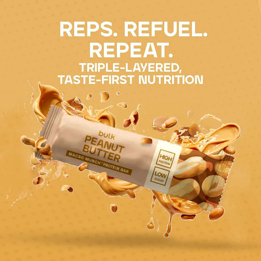 Bulk Powders Macro Munch Peanut Butter Protein Bar - baton białkowy, smak Biała Czekolada & Masło Orzechowe - Image 3