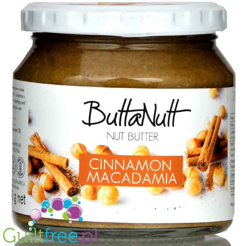 ButtaNutt Cinnamon Macadamia 250g -  masło z prażonych orzechów makadamia z cynamonem, z RPA