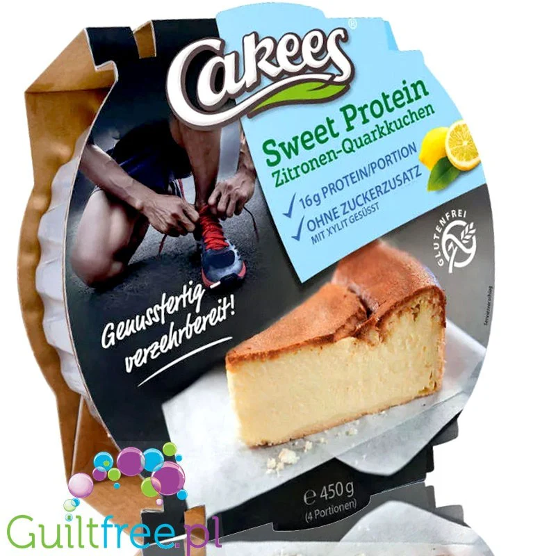 Cakees Sweet Protein Cheesecake, Lemon 0,45KG - gotowy sernik proteinowy bez cukru z ksylitolem