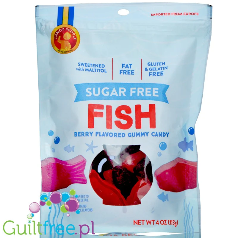 Candy People Fish, Berry - żelki bez cukru, bez żelatyny, w kształcie rybek