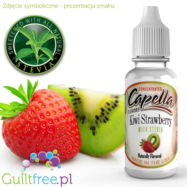 Capella Kiwi & Strawberry Stevia - słodzony skoncentrowany aromat  bez cukru i bez tłuszczu