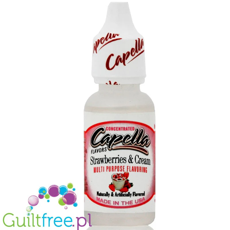 Capella Strawberries & Cream - aromat spożywczy bez cukru i bez tłuszczu, Truskawki w śmietance - Image 2