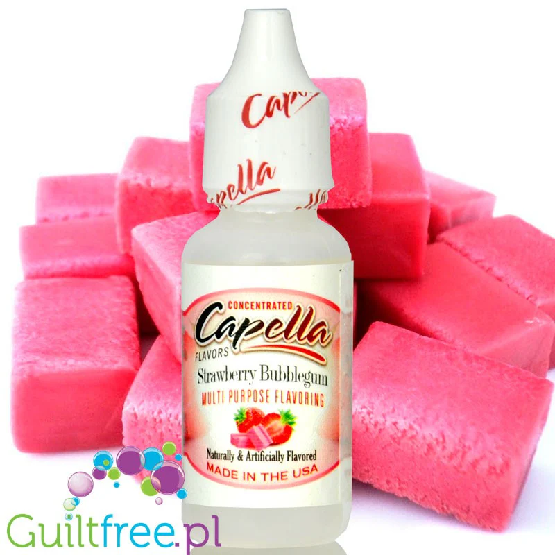 Capella Strawberry Bubblegum - skoncentrowany aromat truskawkowej gumy balonowej bez cukru i bez tłuszczu