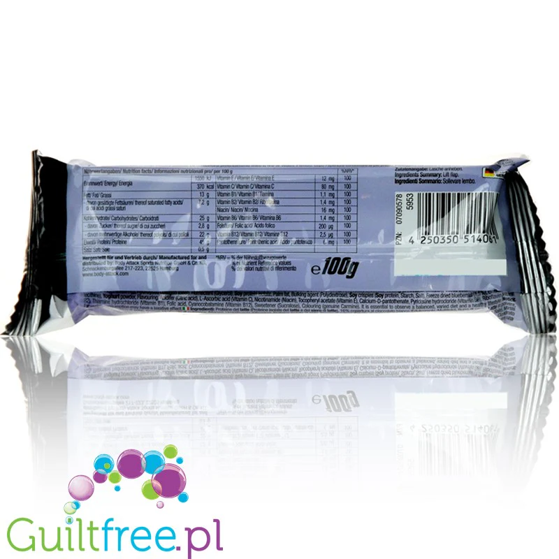 Carb Control Blueberry Yoghurt - wielki sycący baton 45g białka, smak  Jagodowo-Jogurtowy - Image 2