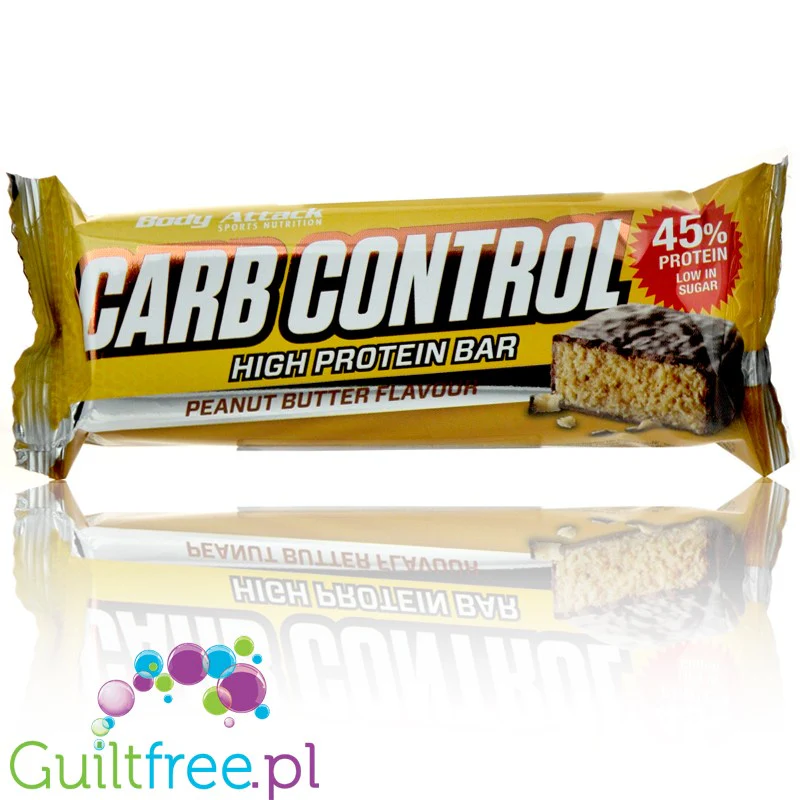 Carb Control Peanut Butter - wielki sycący baton 45g białka, smak Masło Orzechowe 45g