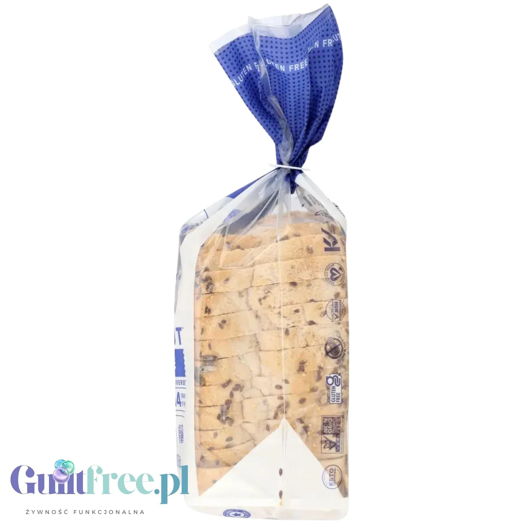 Carbonaut Low Carb Gluten Free Bread  Seeded - bezglutenowy KETO biały chleb 1g węglowodanów w kromce - Image 4