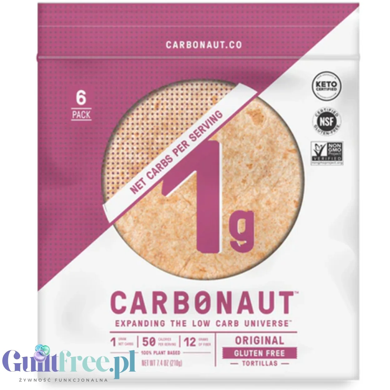 Carbonaut Low Carb Gluten Free Tortillas - bezglutenowe keto tortille niskowęglowodanowe 50kcal - Image 2
