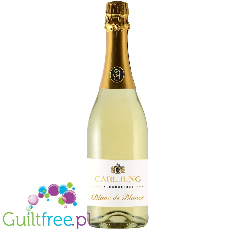 Carl Jung Blanc de Blancs - musujące półsłodkie wino bezalkoholowe gatunku Chardonnay 24kcal - Image 2