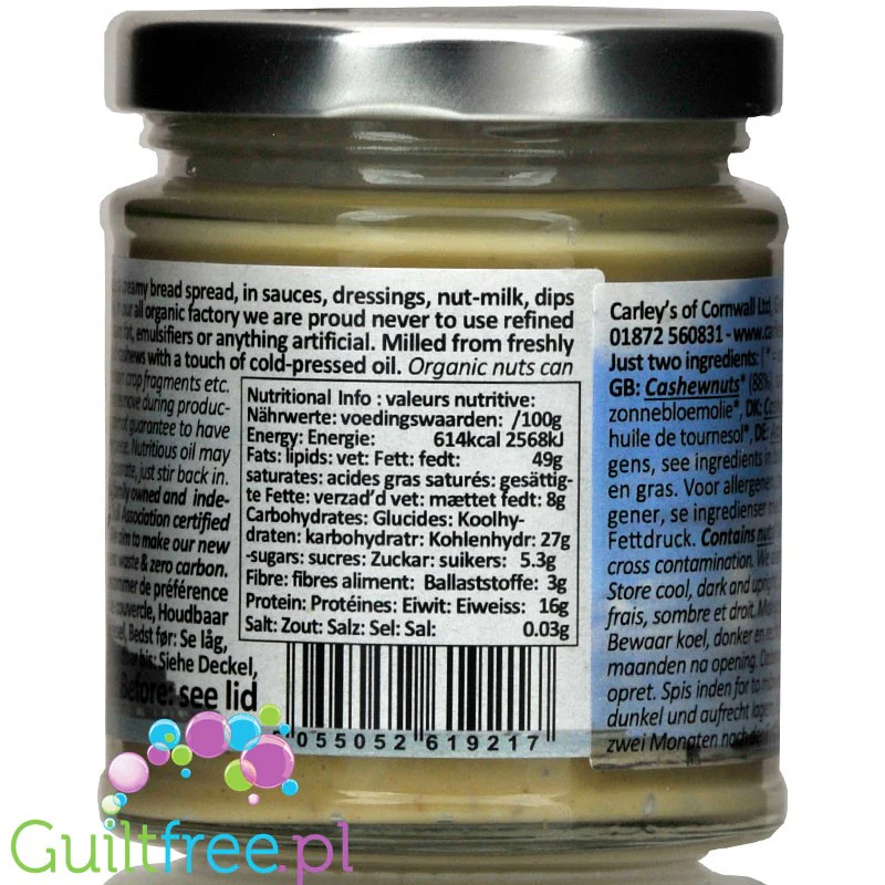 Carley's Organic Cashew organiczne masło z orzechów nerkowca - Image 4