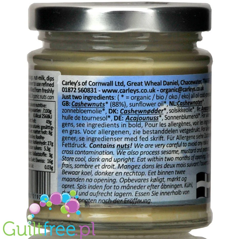 Carley's Organic Cashew organiczne masło z orzechów nerkowca - Image 5
