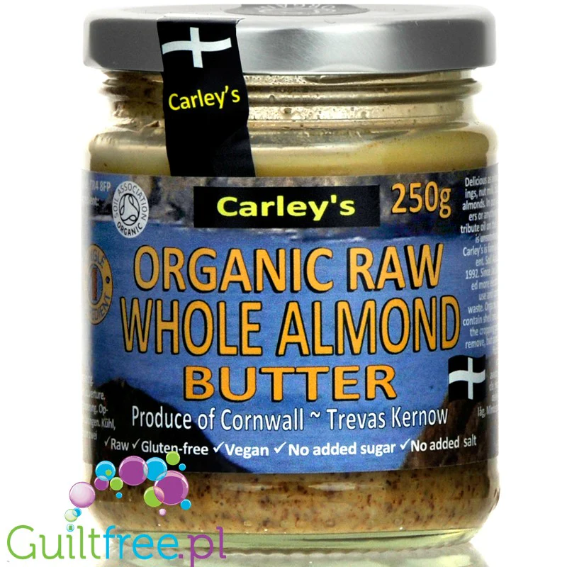 Carley's organiczne surowe masło migdałowe bez soli i cukru