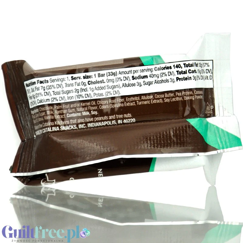Catalina Crunch Dark Chocolate Cookie Bar, Mint - keto batonik ciasteczkowy w czekoladzie z kremem miętowym - Image 2