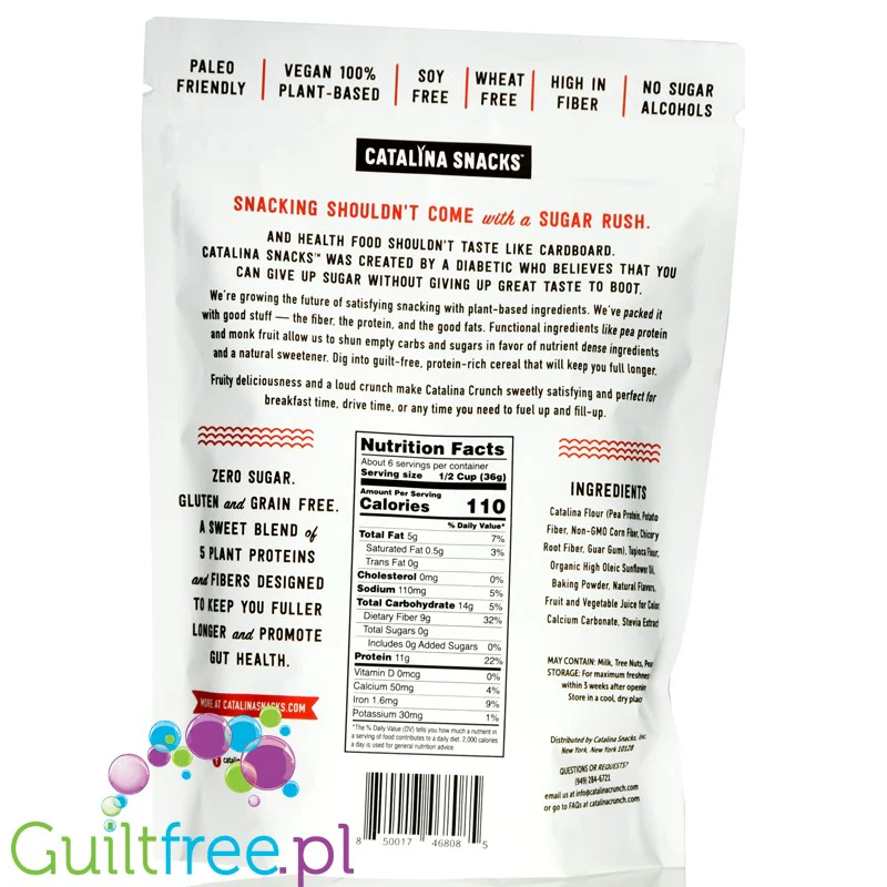 Catalina Crunch Keto Cereal, Fruity - owocowe keto płatki śniadaniowe - Image 2