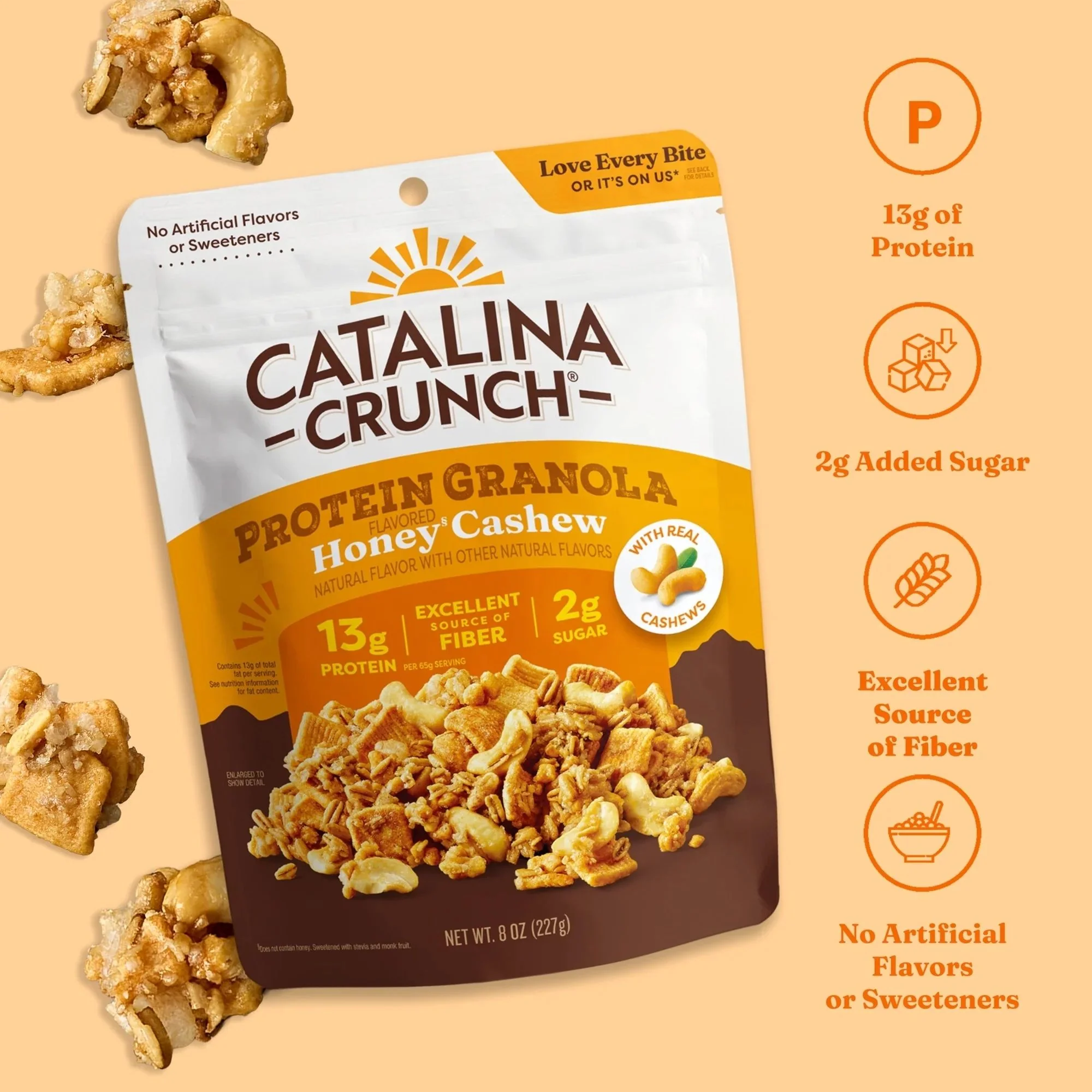Catalina Crunch Protein Granola, Honey Cashew - luksusowa granola bez cukru i glutenu z nerkowcami, smak miodowy - Image 2