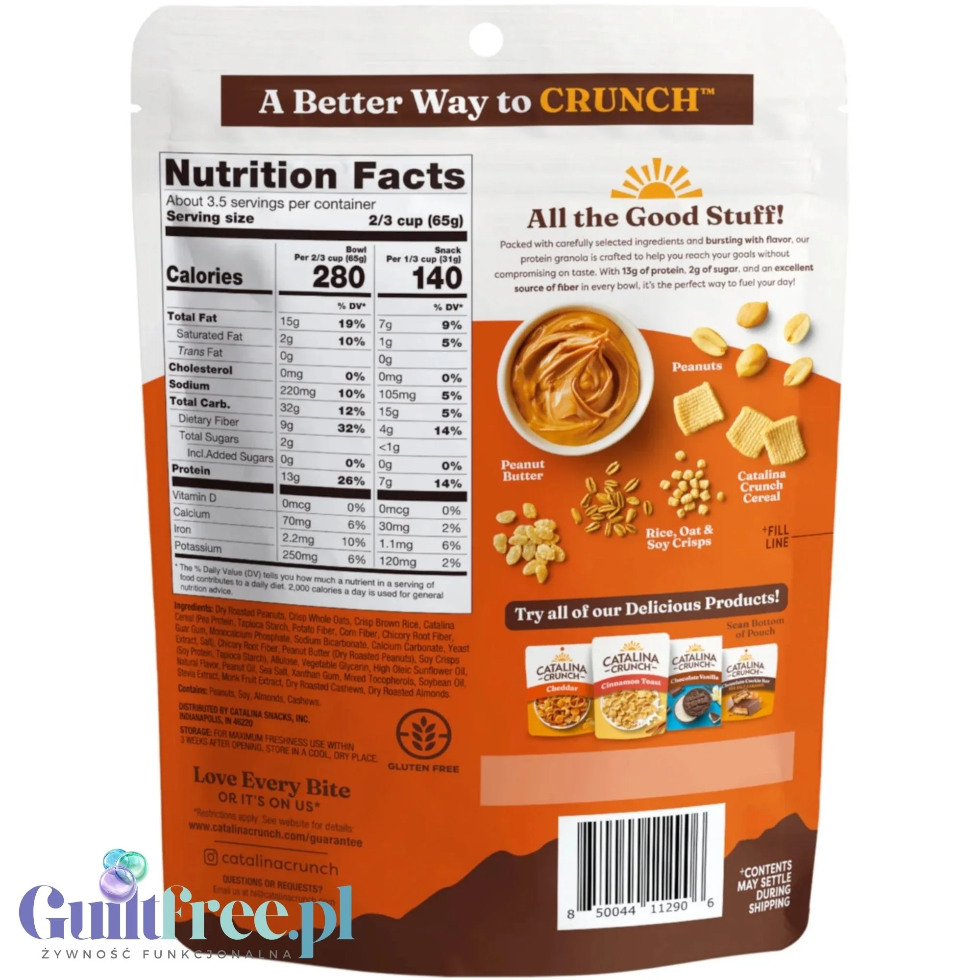 Catalina Crunch Protein Granola, Peanut Butter - bogata chrupiąca granola bez cukru z orzechami, cashew i migdałami - Image 6