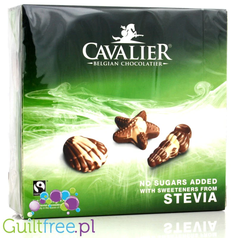 Cavalier Stevia bombonierka czekoladowe pralinki-muszelki bez cukru