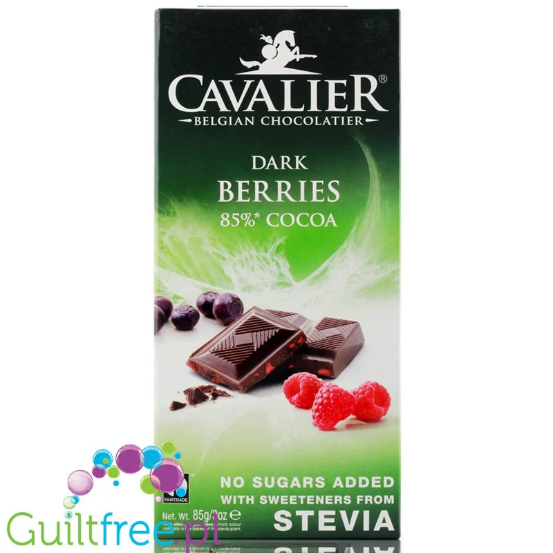 Cavalier Stevia Dark Chocolate Berries - czekolada deserowa bez dodatku cukru z owocami leśnymi - Image 3