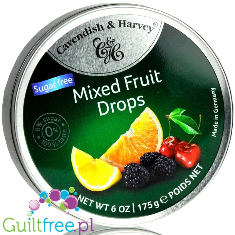 Cavendish & Harvey Mixed Fruit - landrynki bez cukru w metalowej puszce