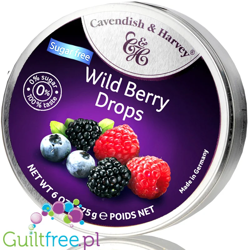 Cavendish & Harvey Sugar Free Wild Berry - landrynki bez cukru w metalowej puszce