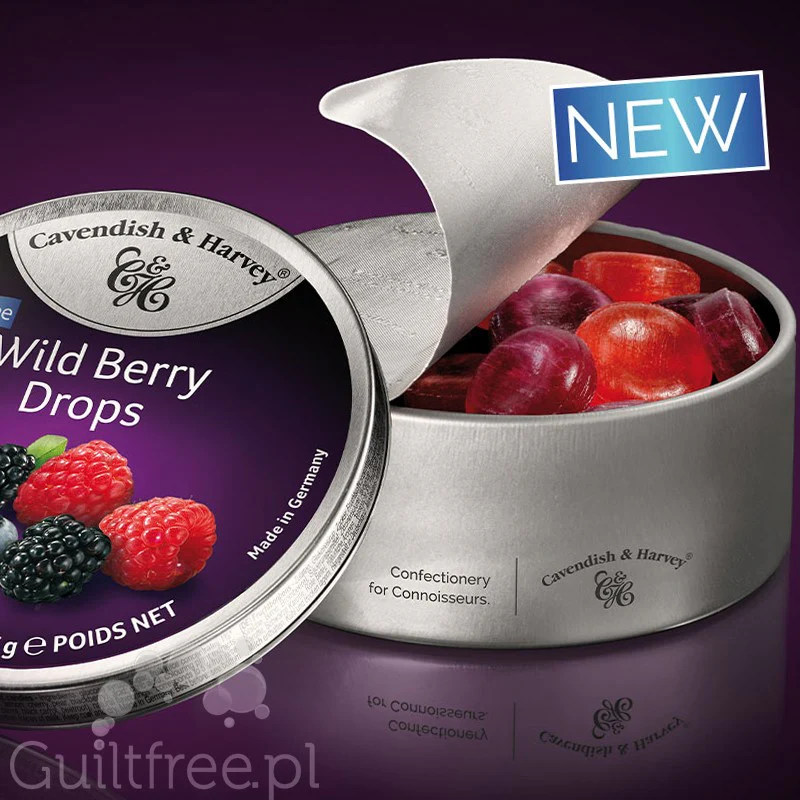 Cavendish & Harvey Sugar Free Wild Berry - landrynki bez cukru w metalowej puszce - Image 2