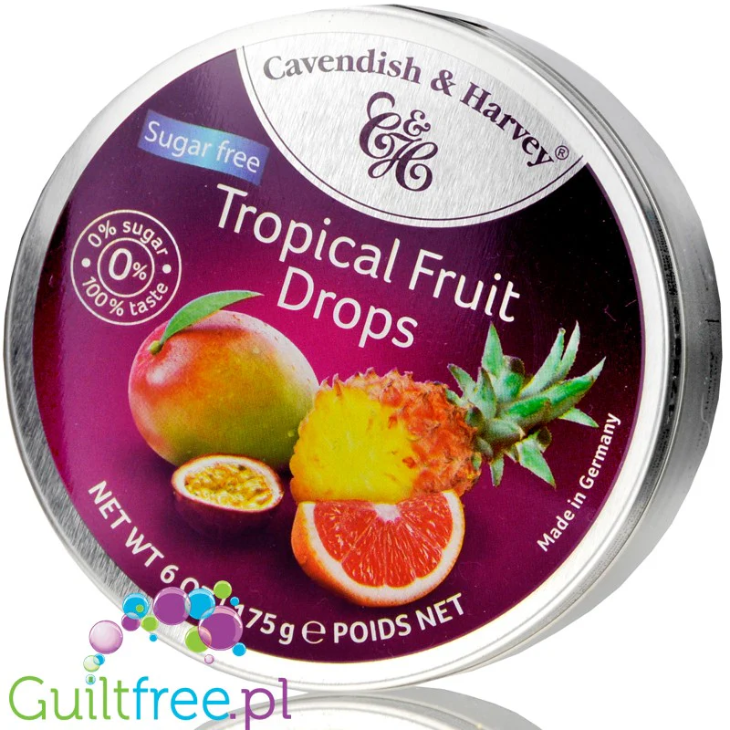 Cavendish & Harvey Tropical - landrynki bez cukru w metalowej puszce