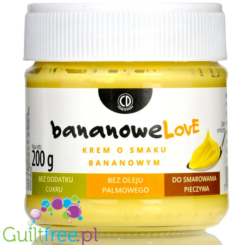 CD BananoweLove - krem o smaku bananowym bez dodatku cukru, bez oleju palmowego)