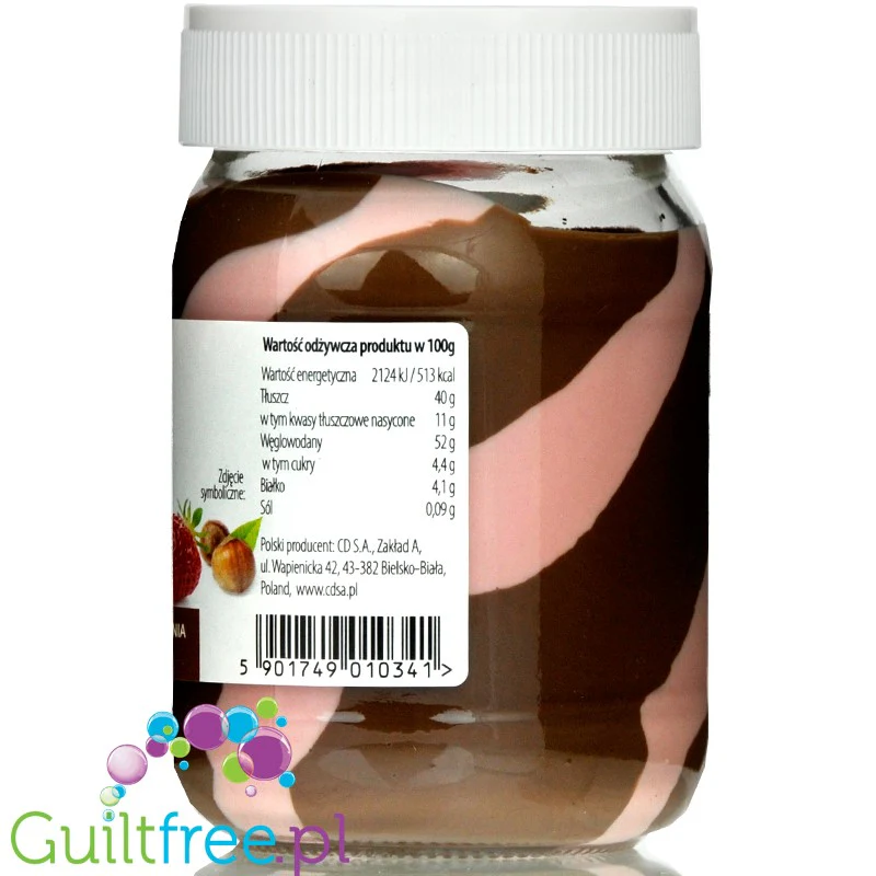 CD DuoLove Strawberry Nut - krem o smaku truskawkowo-orzechowym bez dodatku cukru, bez oleju palmowego - Image 3
