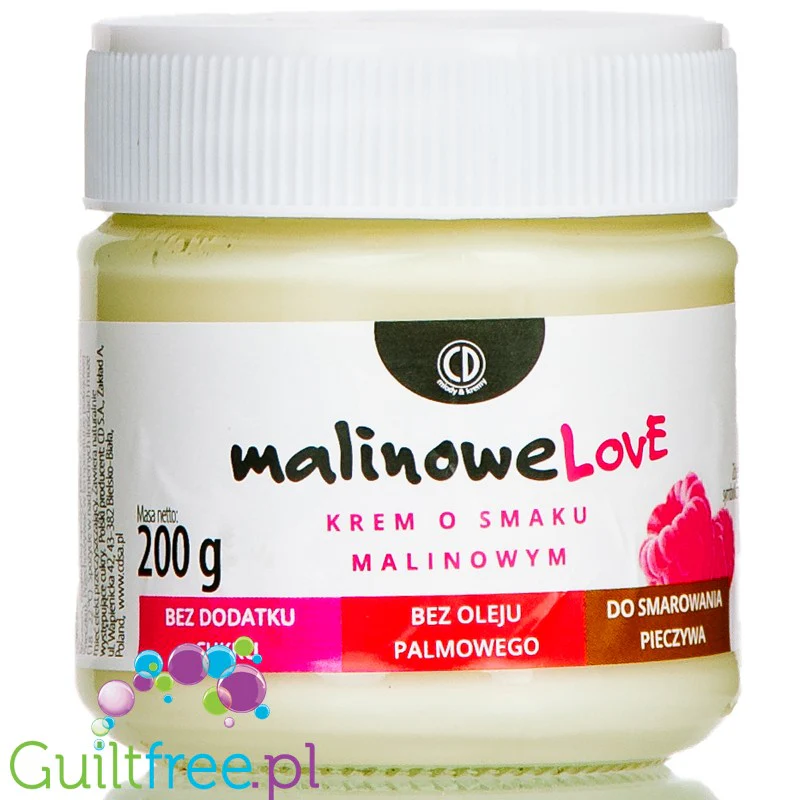 CD MalinoweLove - krem o smaku malinowym bez dodatku cukru, bez oleju palmowego
