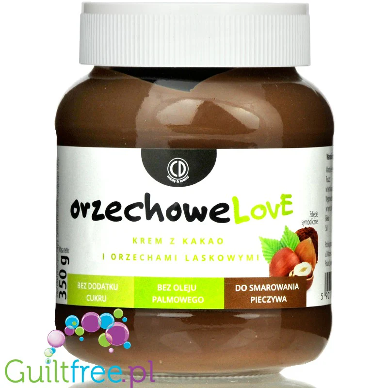 CD OrzechoweLove - krem kakaowy z orzechami laskowymi bez cukru i bez oleju palmowego