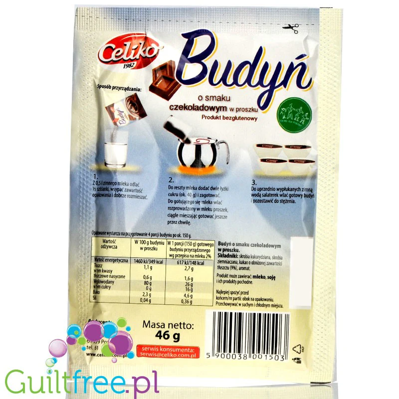 Celiko Czekolada, bezglutenowy budyń bez cukru i bez słodzików - Image 2