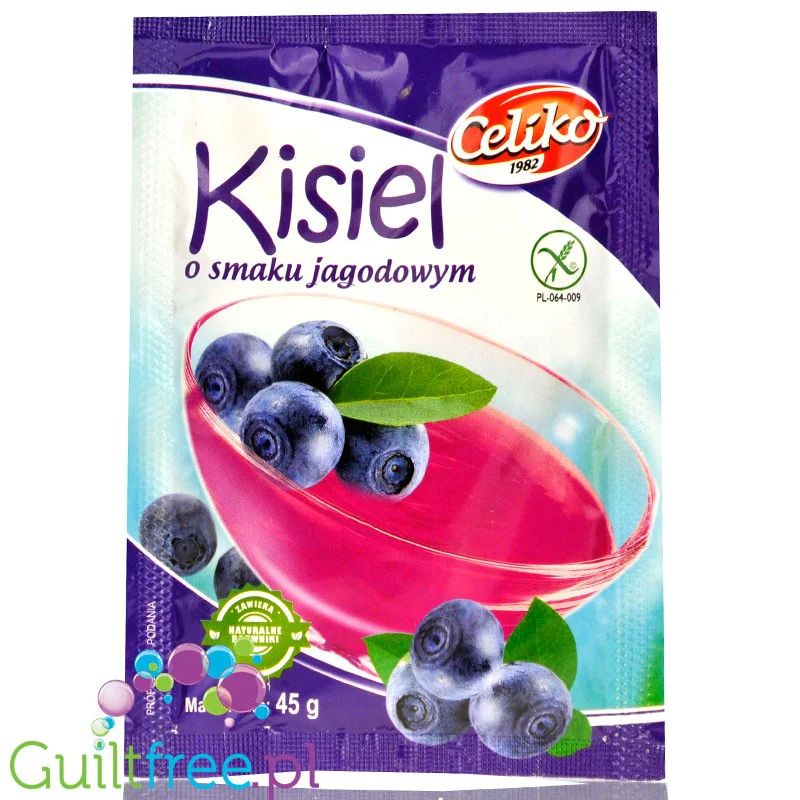 Celiko Jagoda, bezglutenowy kisiel bez cukru i bez słodzików
