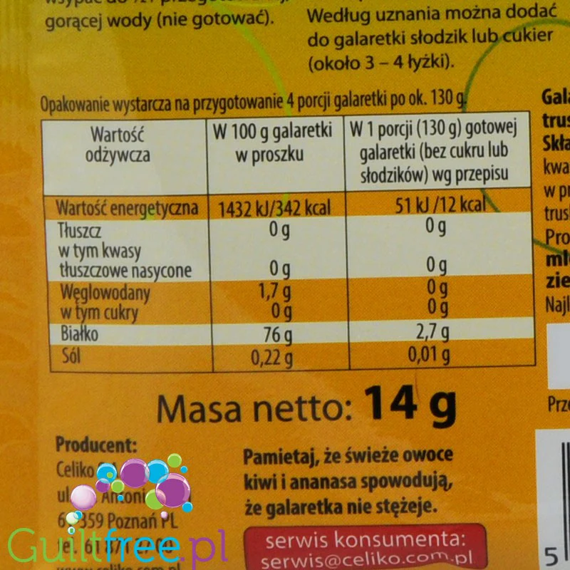 Celiko Natura - galaretka bez cukru, smak truskawkowy - Image 3