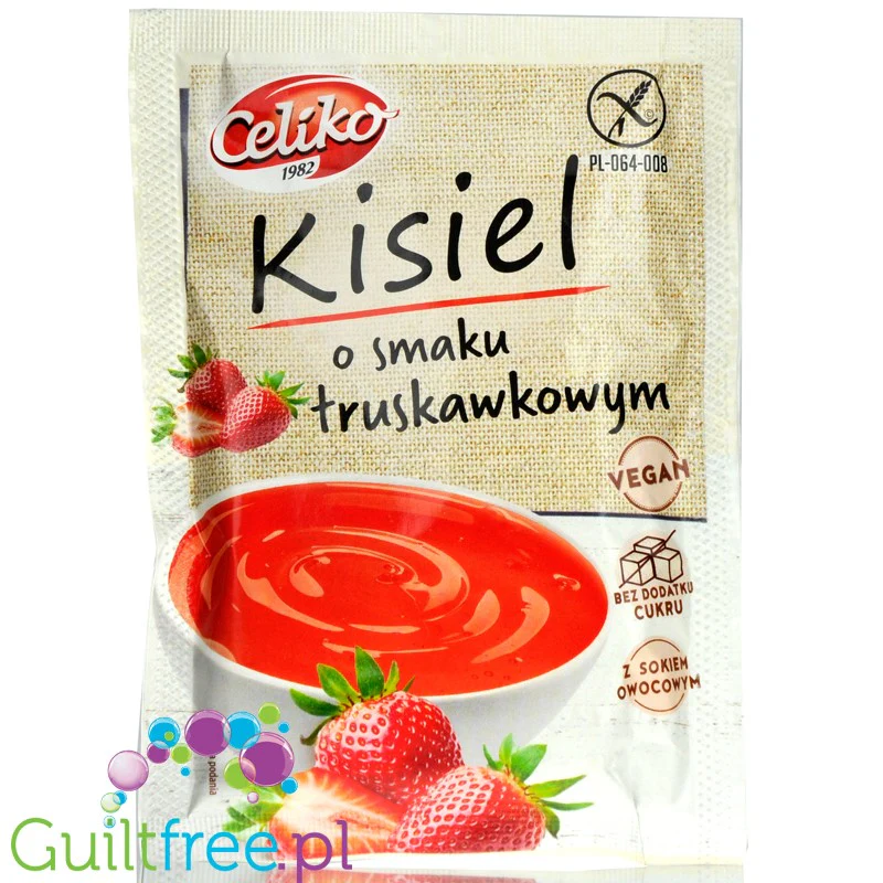 Celiko Truskawka, bezglutenowy kisiel bez cukru i bez słodzików